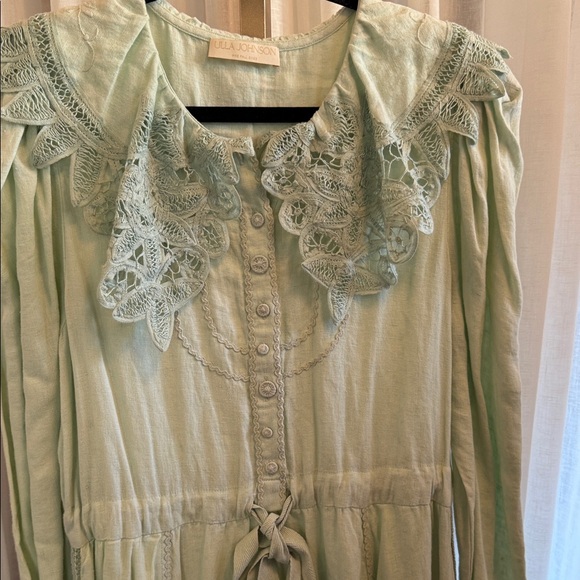 Ulla Johnson Light Green Long Sleeve Linen Dress - Picture 10 of 14